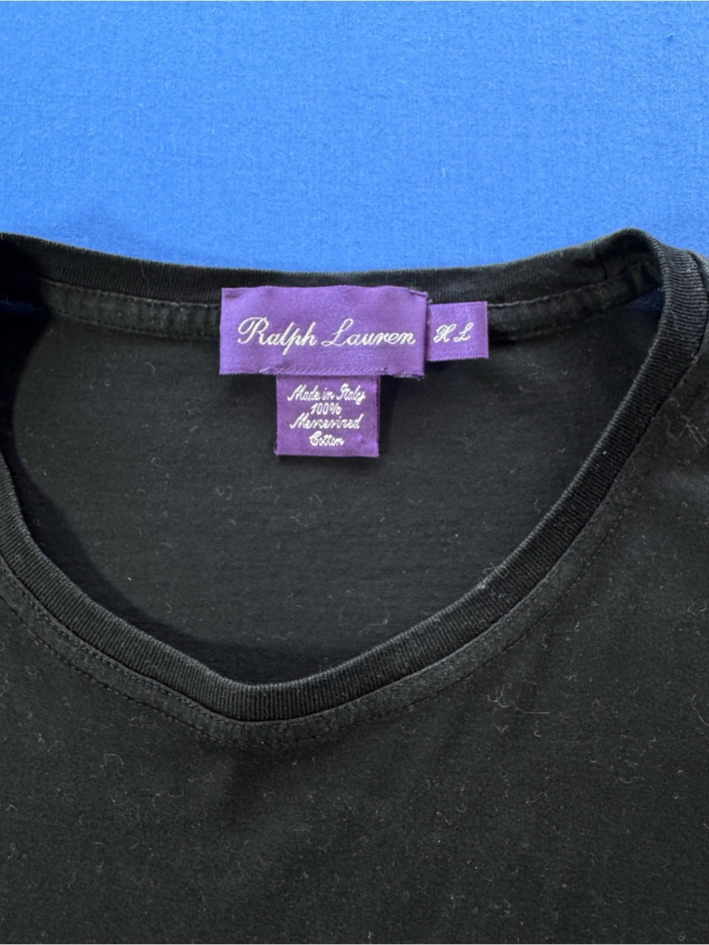 Ralph Lauren Purple Label made in Italy Black T-Shirt Large *issue